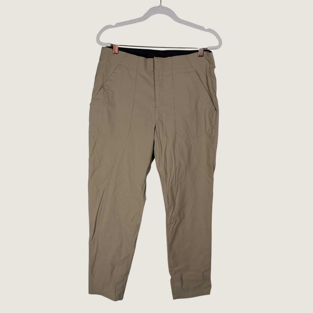 Eddie Bauer Horizon Straight Ankle Pant 8 Tan Khaki Hiking Granola Gorpcore 28"